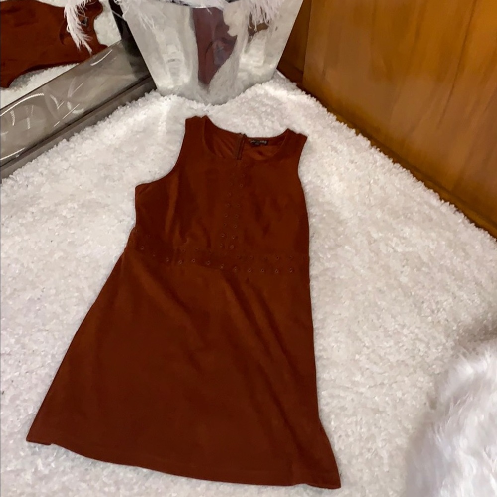 Burnt orange mini dress